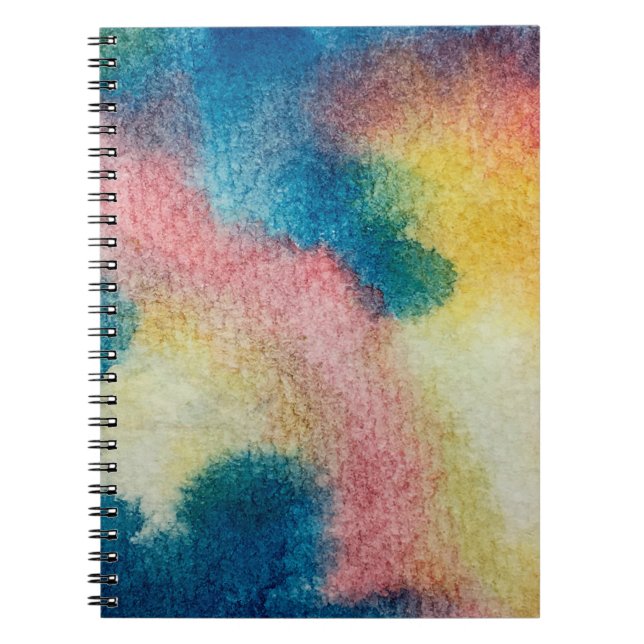 Abstract art of colourful bright ink and watercolo notebook (Front)