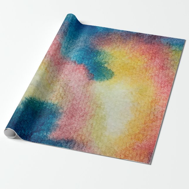 Abstract art of colourful bright ink and watercolo wrapping paper (Unrolled)