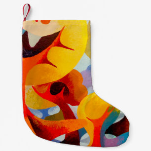 Abstract art oil and acrylic color on canvas, Brus Small Christmas Stocking