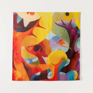 Abstract art oil and acrylic color on canvas, Brus Tapestry