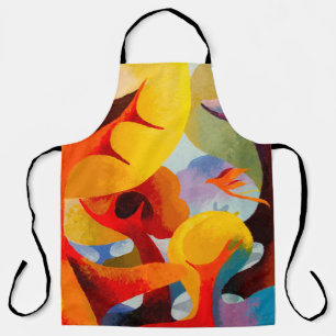 Abstract art oil and acrylic colour on canvas, Bru Apron