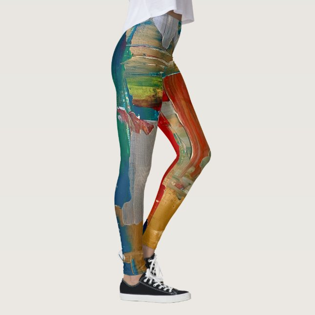 Abstract art on active wear pants! leggings (Right)