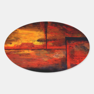 Abstract Art Oval Sticker