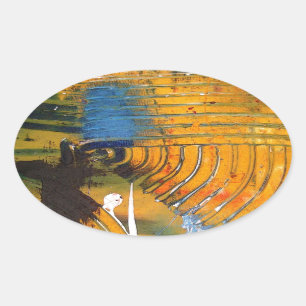Abstract Art Oval Sticker