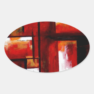 Abstract Art Oval Sticker