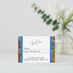 Abstract Art - Paint- Blue and Gold Food Choice Enclosure Card