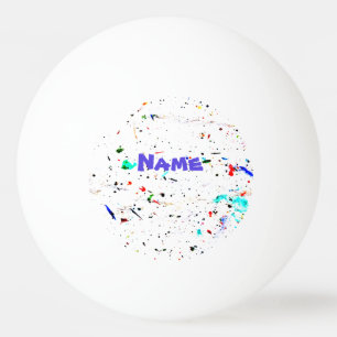 Abstract Art Paint Splashes Personalised Ping Pong Ball