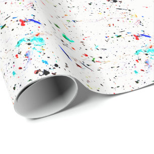 Abstract Art Paint Splashes Speckled Wrapping Paper