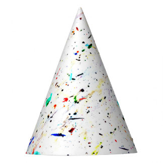 Abstract Art Paint Splashes Spotty Party Hat