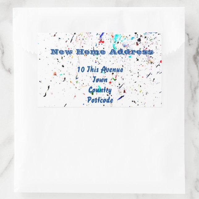 Abstract Art Paint Splashes Spotty Rectangular Sticker (Bag)