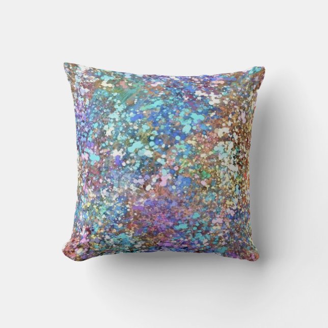 Abstract Art Paint splatters and Flicks Cushion (Front)