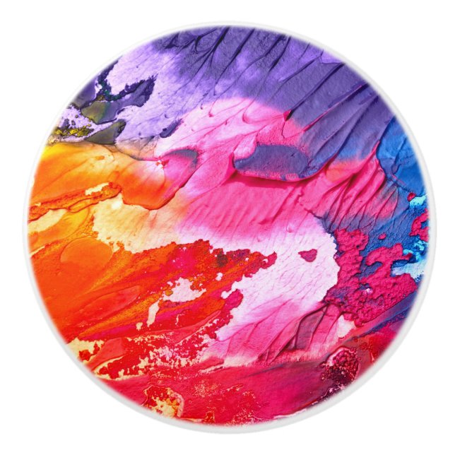 Abstract Art Paint Texture Ceramic Knob (Front)