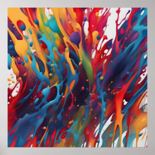 Abstract art painting poster