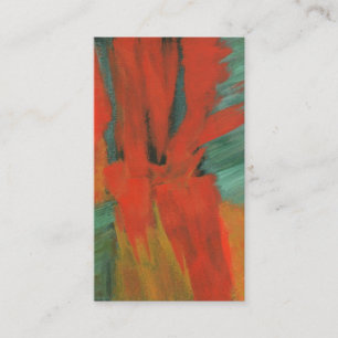 Abstract Art Painting Red Orange Green Gold Business Card