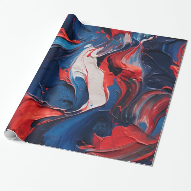 Abstract Art Painting Wrapping Paper (Unrolled)