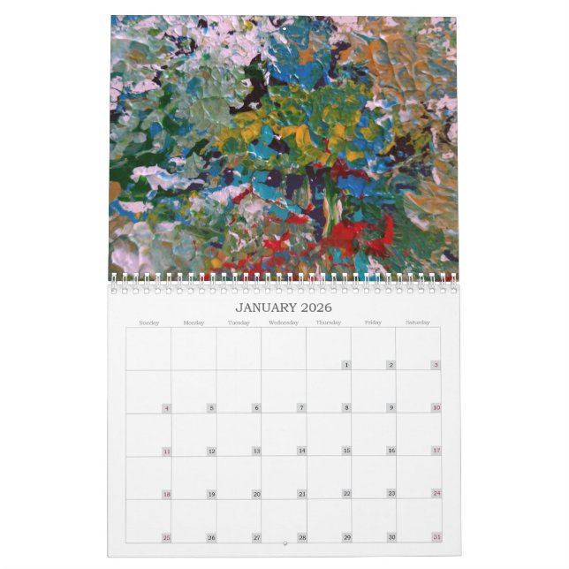 Abstract Art Paintings Calendar for 2025 (Jan 2026)