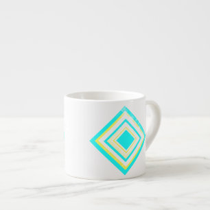 Abstract Art Pale Turquoise Green Blue White Espresso Cup