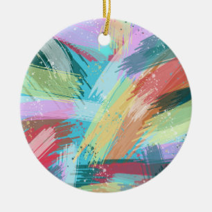 Abstract Art Pastel Ceramic Ornament