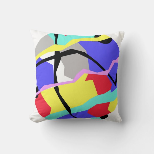 Abstract Art Pastel Colours Cushion Throw Pillow (Front)
