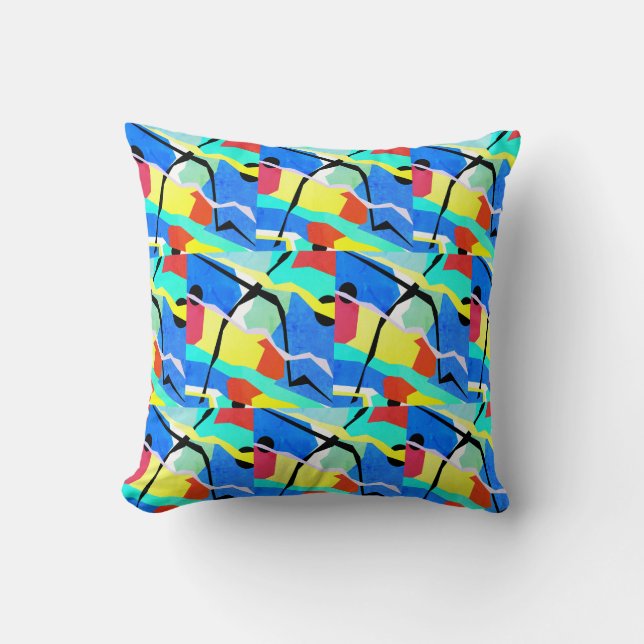 Abstract Art Pastel Colours Cushion Throw Pillow (Front)