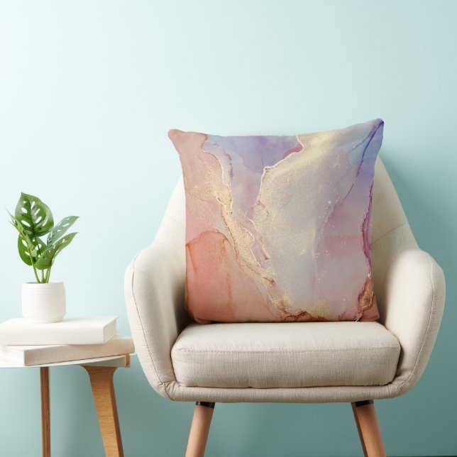 Abstract Art Pastel Colours Throw Pillow (Chair)