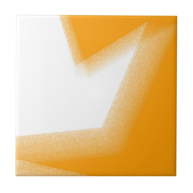 Abstract Art Pastel Orange White Ceramic Tile (Front)