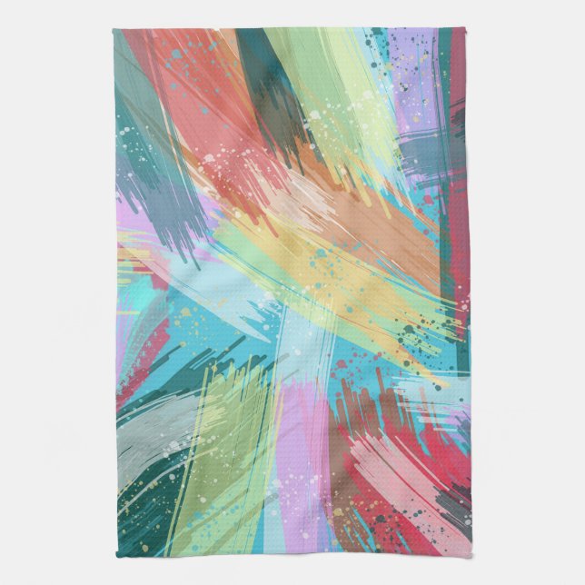 Abstract Art Pastel Tea Towel (Vertical)