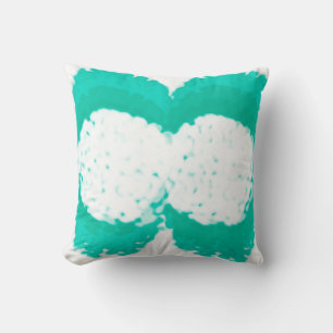 Abstract Art Pastel Turquoise Green White Cushion