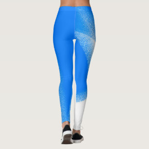 Abstract Art Pastel White Lavender Sky Blue Leggings