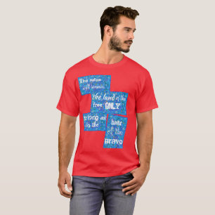abstract art patriotic land of the free patchwork T-Shirt