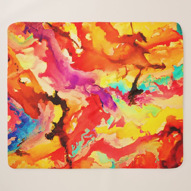 Abstract Art Pattern Sherpa Blanket (Front (Horizontal))