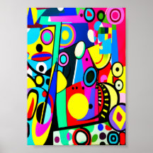 Abstract Art Piece Featuring Bold Colours Arranged