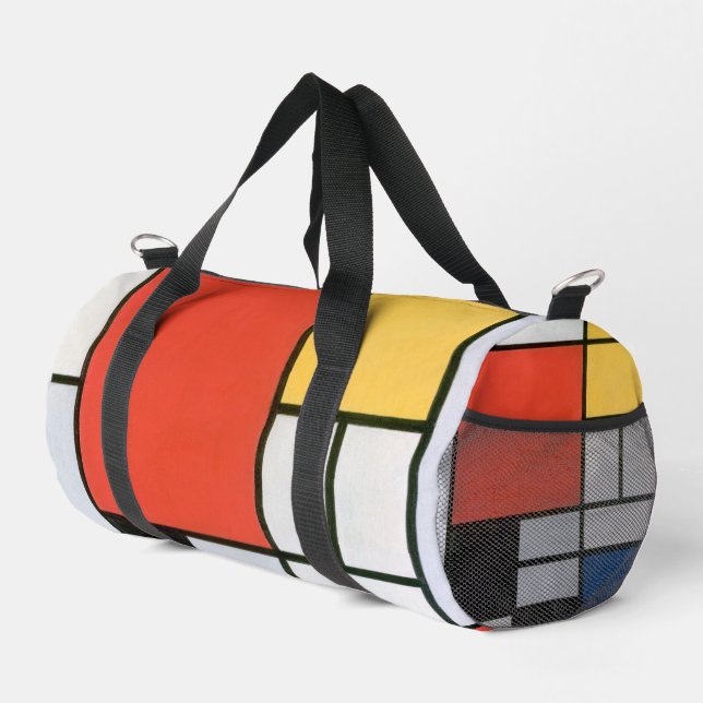 Abstract Art Piet Mondrian Duffle Bag (Right Corner)