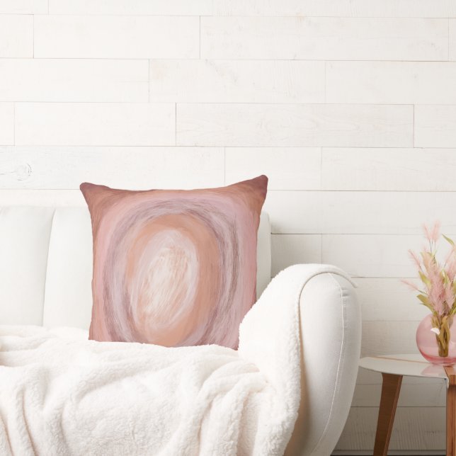 Abstract Art Pillow - Modern Pink Neutrals (Couch)