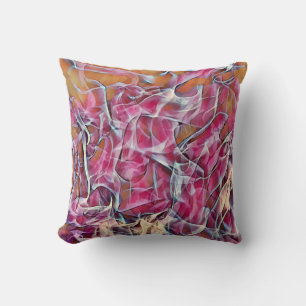 Abstract Art Pink Copper Tones Pillow