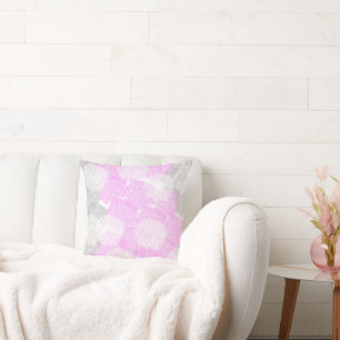 Abstract Art Pink Grey Pastel White Minimalism Cushion