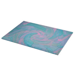 Abstract Art Pink Teal Blue Modern Design Cutting Board