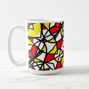 Abstract Art Positive Vibes Yellow Red Black Coffee Mug