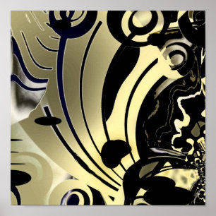 Abstract Art Poster Gold Night