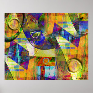 Abstract Art Poster-Let's Paint a Barn Poster