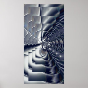 Abstract Art Poster Silver Plate Four