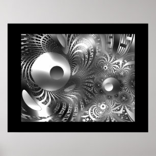 Abstract Art Poster Silver Space