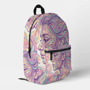 Abstract Art Profile Portrait Pastel Ink Backpack