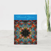 Abstract Art Psychedelic Daisies Thank You Card