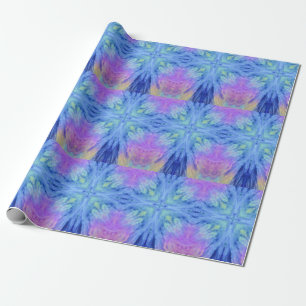 Abstract art purple blue green gift wrap matte