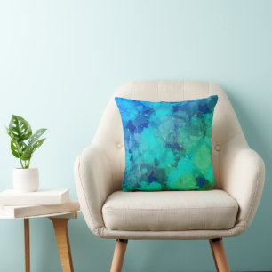 Abstract Art Purple Blue Pattern Cushion