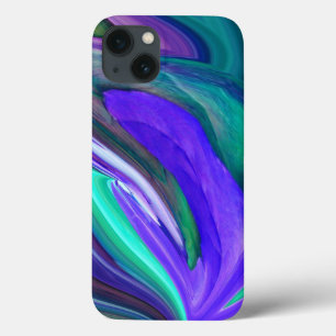 Abstract Art Purple N Teal Leaf iPad Case