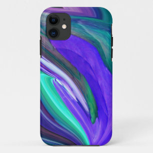Abstract Art Purple N Teal Leaf iPhone 5 Case