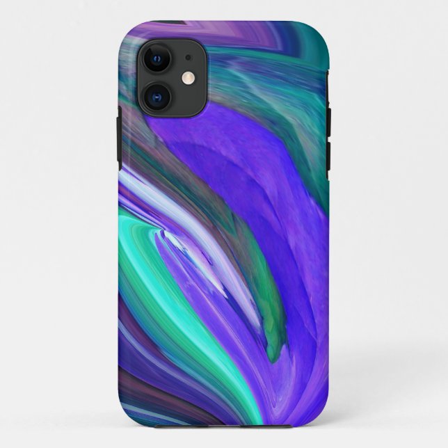 Abstract Art Purple N Teal Leaf iPhone 5 Case (Back)
