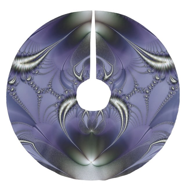 Abstract Art Purple Ornament Brushed Polyester Tree Skirt (Front)